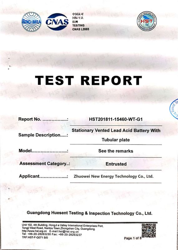 Lead acid test report